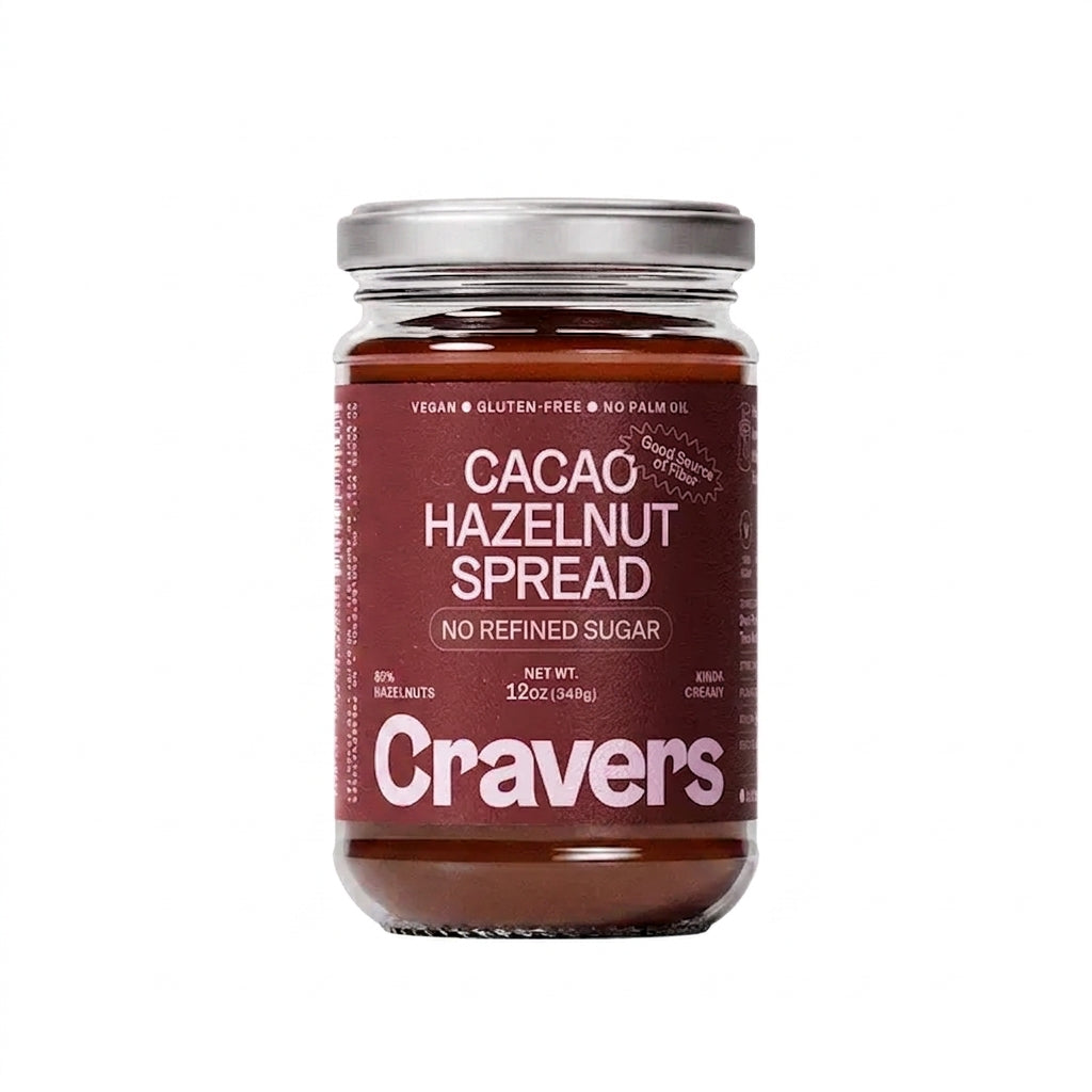 cravers cacao hazelnut spread jar front