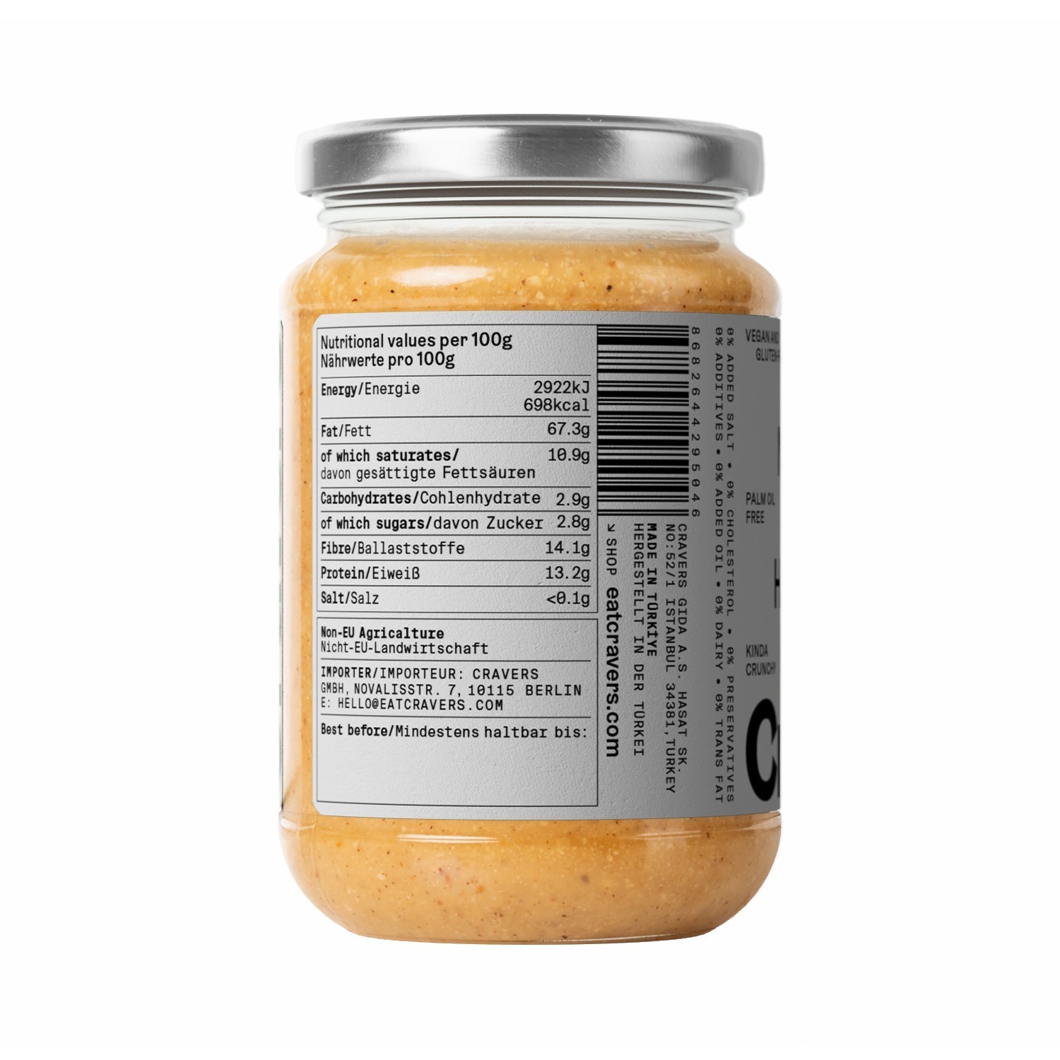 cravers %100 hazelnut butter 250g ingredients